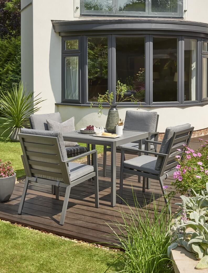 Garden Dining Set 4 Seater Titchwell Dining Set - With Free Cover